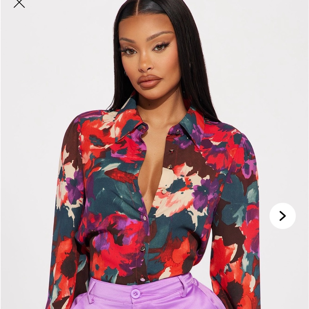 Floral Multicolor Women's Plus Size Top Fashion Nova